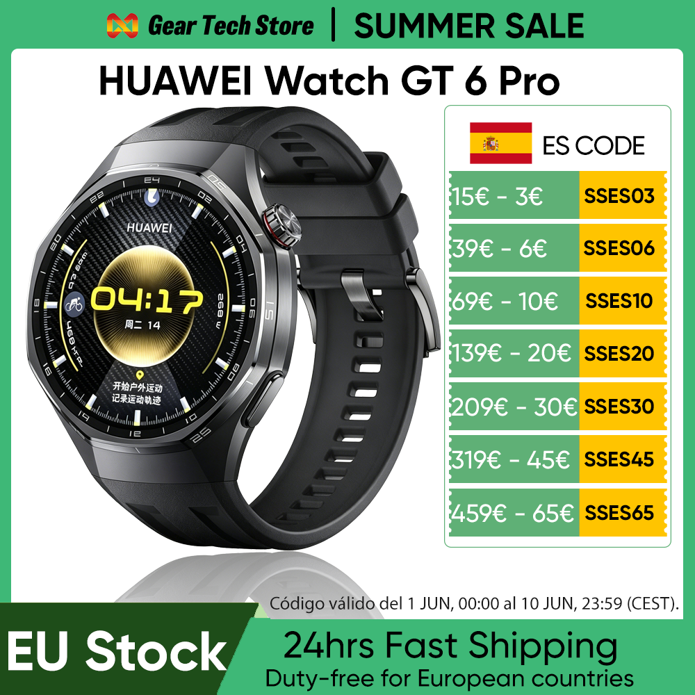 HUAWEI Watch GT 6 Pro de 46 mm, pantalla AMOLED de 1,47", GPS,  llamadas Bluetooth con iOS