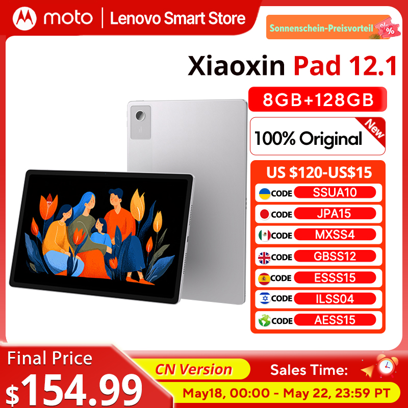Lenovo Xiaoxin Pad 12.1 2025, Pantalla de 12.1'' y 90Hz, 10200mAh, Carga de 45W, Versión CN