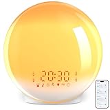 Despertador Luz, Wake Up Light, Despertador con Simulación de Amanecer y Atardecer, App Control, 4
