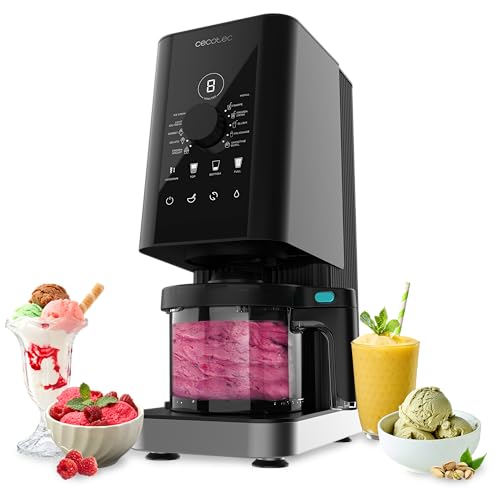 Cecotec Máquina de Helados - Heladera - 1,35L - Gelatec 1800. 700W, 10 Programas, Botones Táctiles