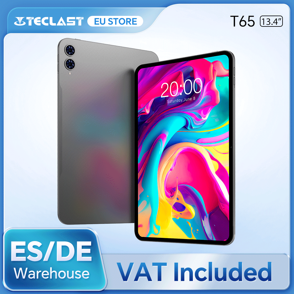 Teclast T65 Android 16, 13,4", T7280 Octa-Core, Máx. 26GB RAM, 128GB ROM, 4G LTE, 8000mAh