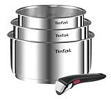 Tefal Ingenio Emotion - Juego de 3 Cazos 16/18/20 cm + Mango extraíble, Apto inducción