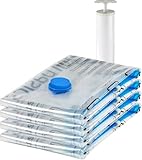 Amazon Basics Bolsas de almacenamiento comprimibles mediante vacío manual, X-Jumbo paquete de 4 bols