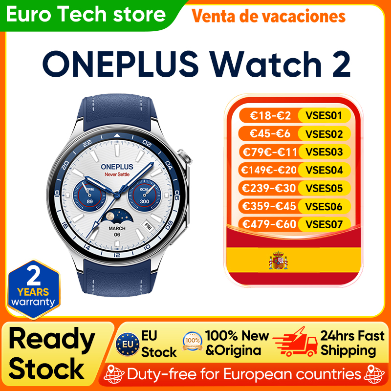 Reloj OnePlus 2, 32 GB, Batería de 100 Horas, Seguimiento de Salud y Bienestar, Cristal de Zafiro