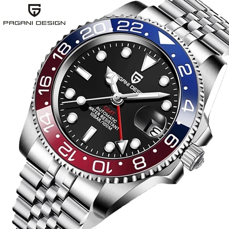 Reloj GMT, Automático, con Bisel de Cerámica, Correa Jubilee, Cristal de Zafiro, Resistente al Agua