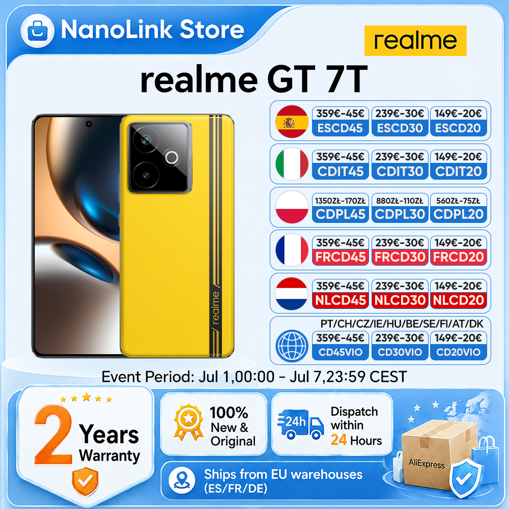 realme GT 7T Batería Titan de 7000mAh Carga Ultra Rápida de 120W Pantalla de 6.8'' 120Hz NFC