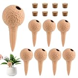EXLECO 8pcs Conos de Riego Automático de Arcilla 185ml, Sistema Riego Terracota
