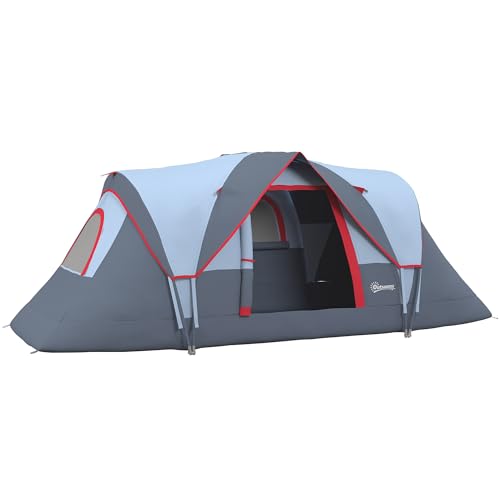 Outsunny Tienda de Campaña Familiar para 5 Personas 455x220x180 cm Gris