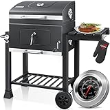 KESSER® Parilla de Carbón con Carrito Grill con Tapa, Ruedas, Mango de Acero Inox