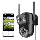 Reobiux 2K Camara Vigilancia WiFi Exterior con Doble Lente, 2,4G/5Ghz Cámaras Vigilancia Domicilio