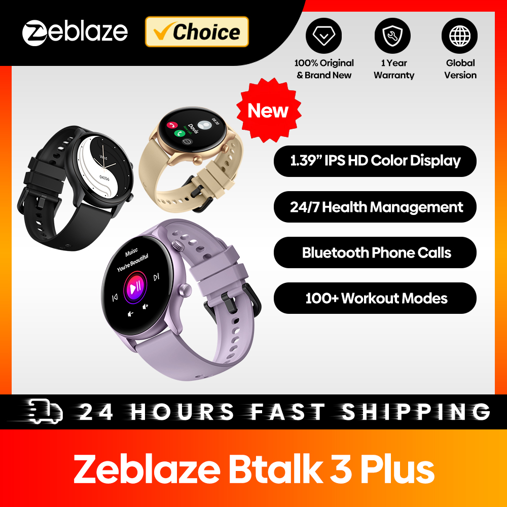 Zeblaze-reloj inteligente Btalk 3 Plus, llamadas de voz, gran pantalla HD 1,39 pulgadas