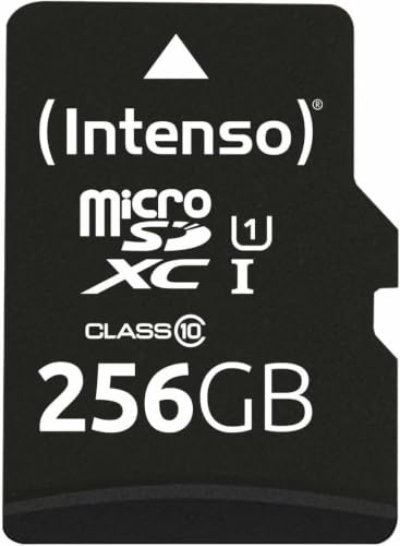 Intenso premium microsdxc memory card (adaptador sd incluido), class 10 uhs-i, 256 gb, negro.