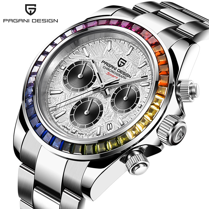 PAGANI DESIGN PD-1644 Reloj deportivo  para hombre, reloj de cuarzo de acero inoxidable