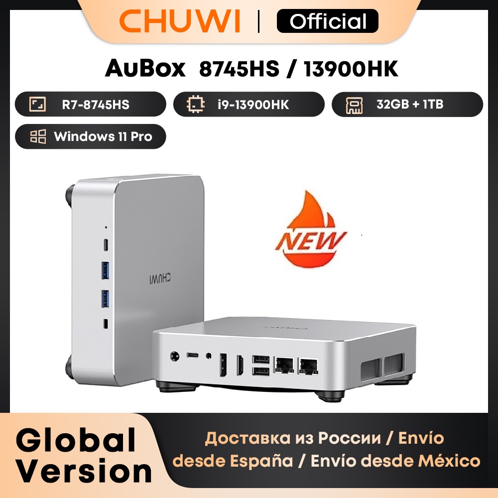 CHUWI AuBox Mini PC R7-8745HS / i9-13900HK 16GB/32GB DDR4 512GB/1TB SSD Windows 11 Pro