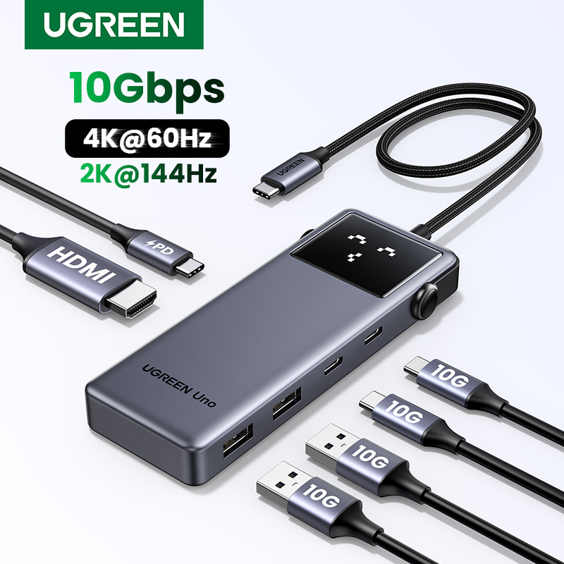 UGREEN Uno USB C HUB 6-en-1 4K60Hz PD100W 10Gbps USB3.2 adaptador divisor