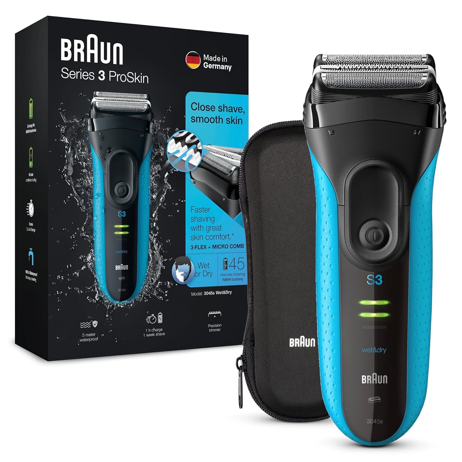 Afeitadora eléctrica Braun Serie 3 ProSkin 3040S 3010S Afeitadora alternante para hombres  100-240v