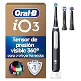 Oral-B iO 3 Cepillo de Dientes Eléctrico con 3 Cabezales, Negro | Cepillo Dental con Sensor de