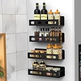 KEBMCHN 4 unidades de especieros magnéticos, estante magnético de pared