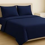 MAXIME MAISON - Juego de Sabanas Algodon (140x200 Azul/Royal) Bed Sheets