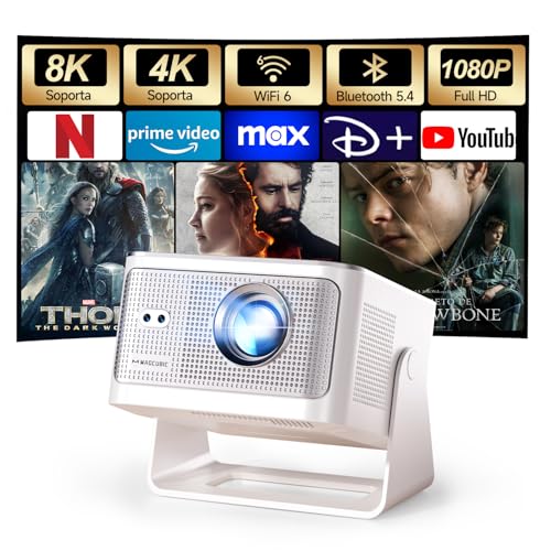 [App Integrada] Mini Proyector 4K & 8K Soporte 1080P Nativo, Proyector Portátil