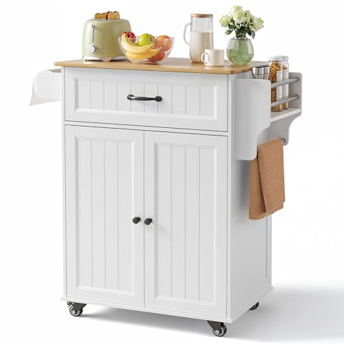 Bealife Isla de Cocina con Ruedas, Carro de Cocina con Cajón
