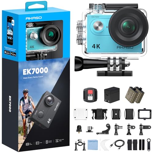 AKASO EK7000 Cámara Deportiva 4K 30FPS - 20MP Cámara de Acción Ultra HD Gran Ángulo 170°