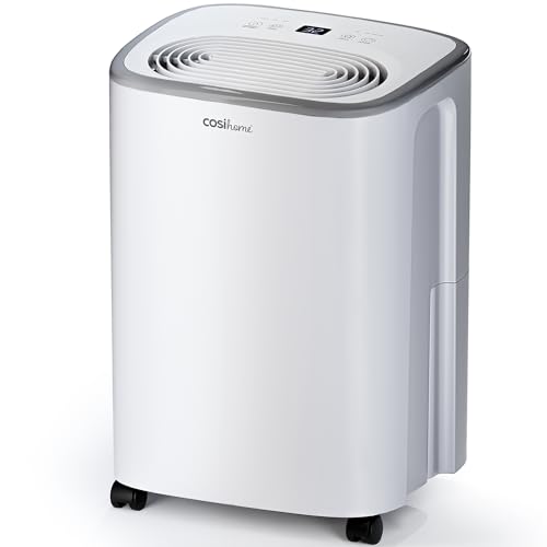 Cosi Home Deshumidificador 12L/día con Sensor de Humedad, Pantalla Digital