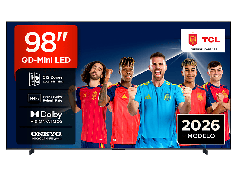 Tv Qd-Mini Led 98 - Tcl 98P8L, Uhd 4K, Aipq Pro Processor, Smart Tv, Dvb-T2, Negro
