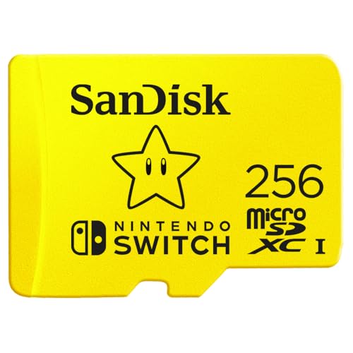 SANDISK Tarjeta microSD con licencia oficial para Nintendo Switch, Super Mario Superstar 256GB