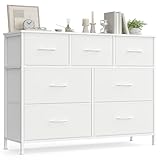 SONGMICS BELLAH Colección - Cómoda, con 7 Cajones para Dormitorio, Mueble de Almacenaje, Acero