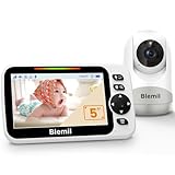 Blemil Monitor para bebés con batería de 30 Horas, Pantalla 5'', cámara y Audio, visión Nocturna