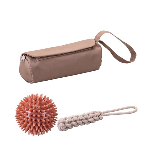 Fackelmann Set de Accesorios para Mascotas, Incluye Juguete de Cuerda para Perros, Bola de Juguete