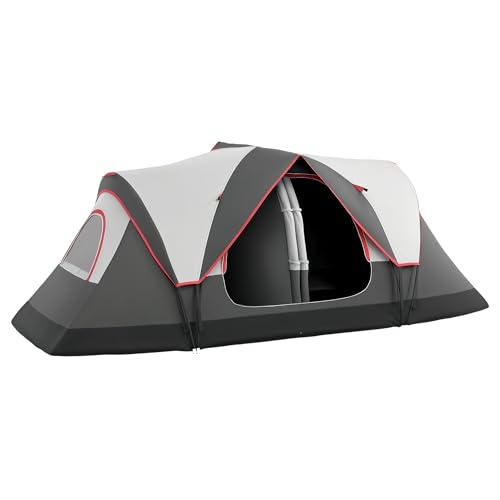 Outsunny Tienda de Campaña Familiar 450x215x180cm Gris