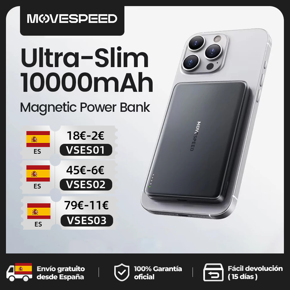 MOVESPEED S10 banco de energía magnético delgado 10000mAh PD20W