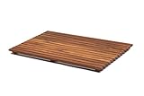 AsinoX Doccia Legno Marrone Grigliato Tarima de Ducha y baño, Madera, Natural