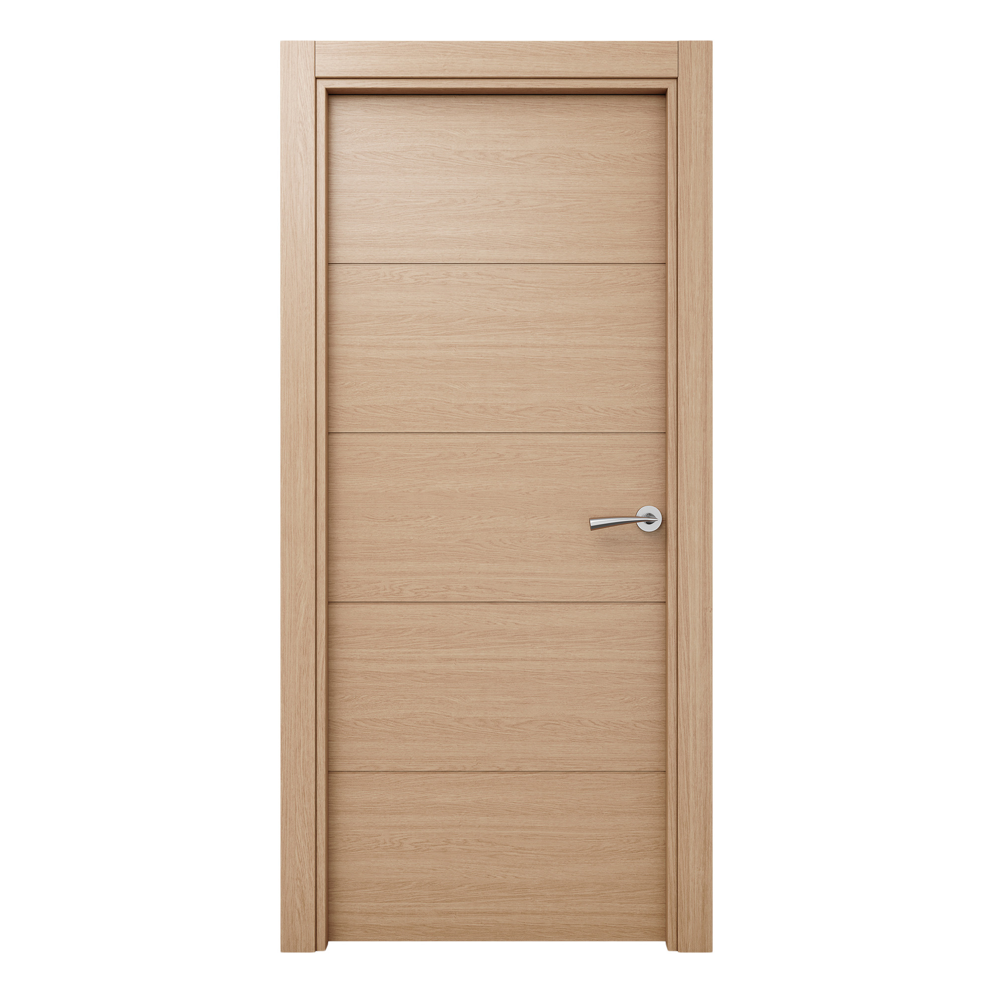 Puerta De Interior Maciza Lacada Garban Roble Miel 82,5Cm Izquierda