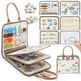 hahaland Busy Board Juguetes Montessori 2 Años, 4 Capas Tablero Montessori de Actividades