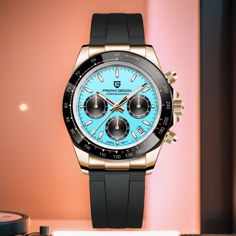 Reloj Pagani 40MM V2 clásico de cuarzo, zafiro, cronógrafo. impermeables y de acero inoxidable