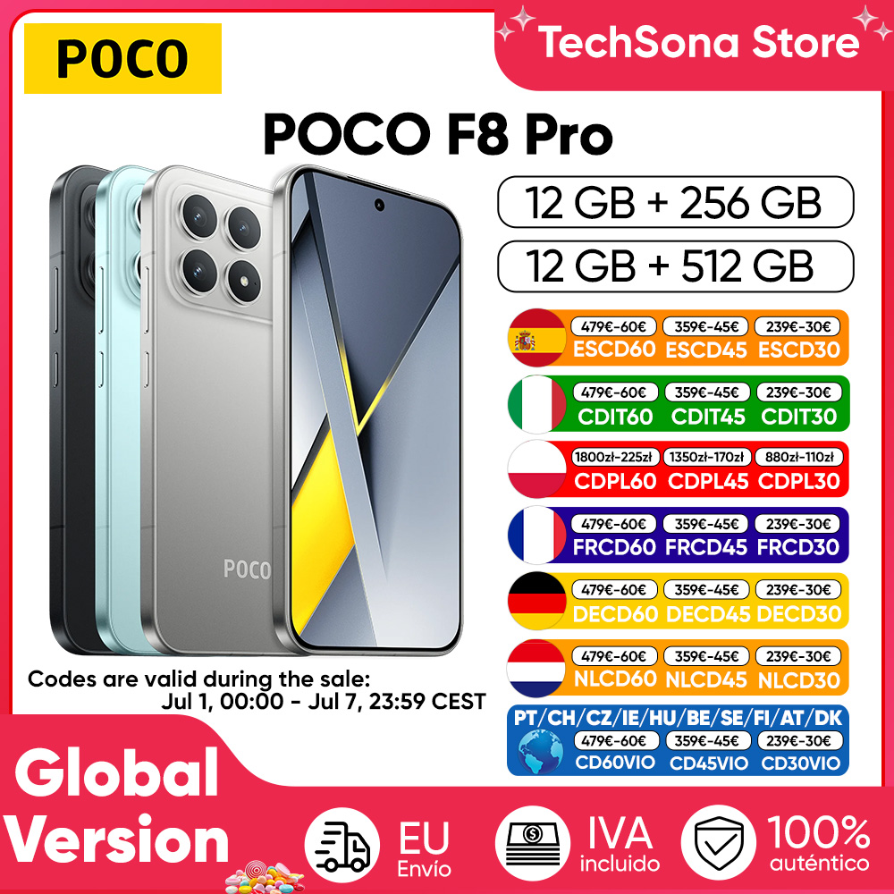 POCO F8 Pro 5G Snapdragon 8 Elite, Pantalla AMOLED de 6.59, HyperCharge de 100W, 6210mAh, NFC, IP68