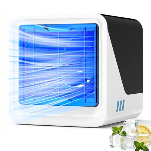 Aire Acondicionado Portatil, 3 en 1 USB Climatizador Evaporativo Silencioso