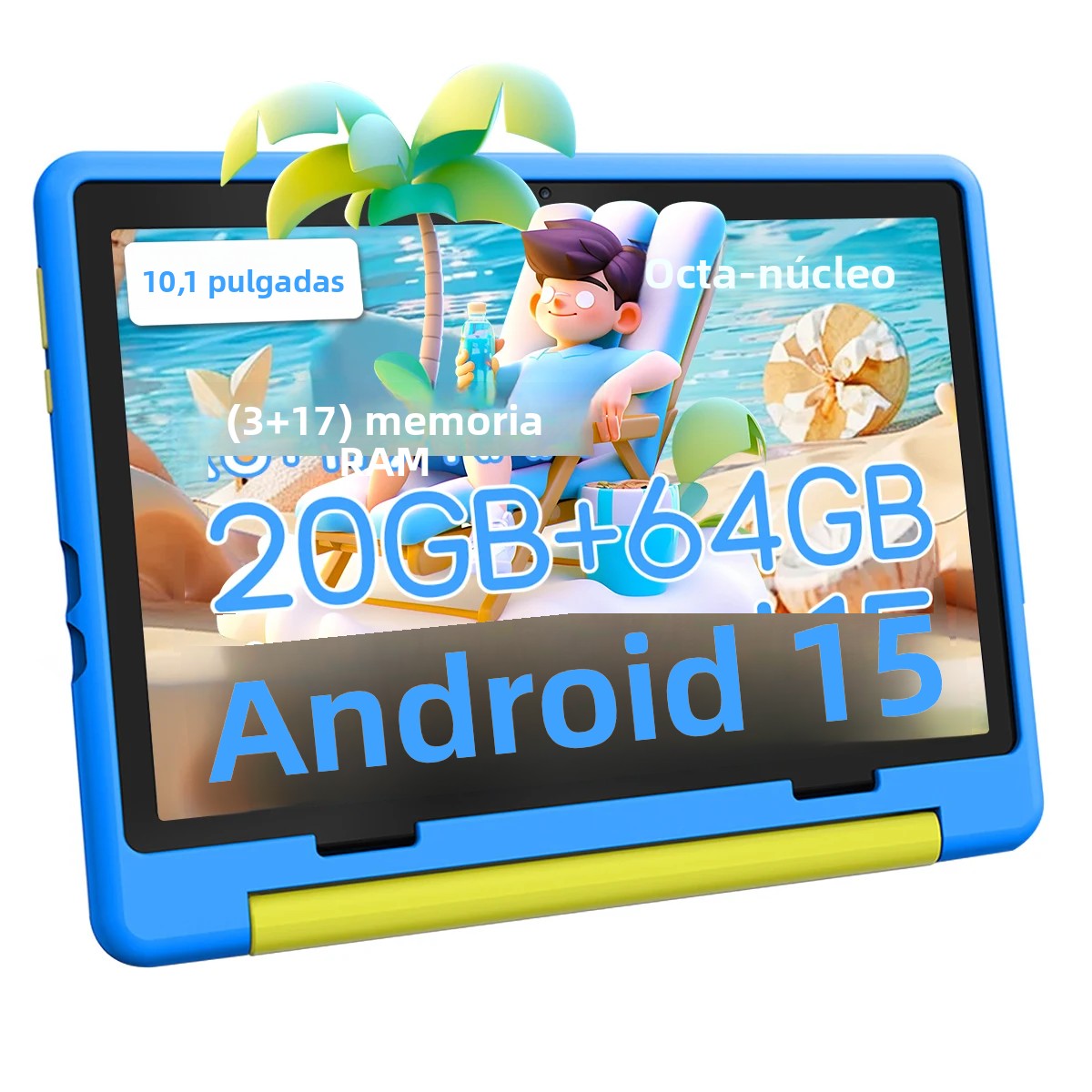 Tableta URAO de 10" con Android 15, 20GB de RAM, 64GB de ROM, Juegos Educativos