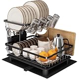 MAJALiS Escurreplatos Acero Inoxidable con Desagüe Automático de Cocina