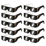 QIWEI Gafas para Eclipse Solar QW-SOZ3 [Pack de 10], Certificadas EN ISO 12312-2