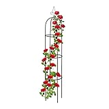 Relaxdays Tutor Plantas Obelisco, 200 cm de Altura, Soporte Enredaderas Metal