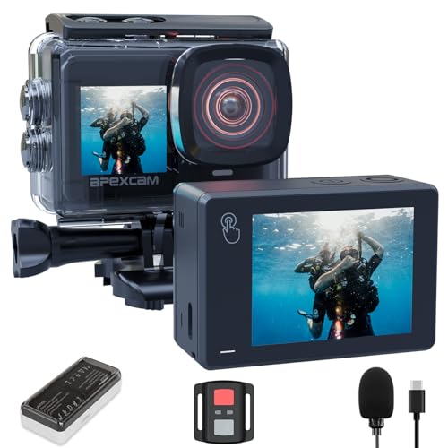 Apexcam Nueva X80pro con EIS cámara Deportiva de Doble Pantalla