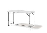 KG KITGARDEN - Mesa Plegable Portátil Multifuncional, 122x60x58/74/90cm, Blanco