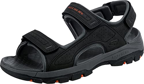 Skechers TRESMEN GARO, Sandalias para Hombre, Black Synthetic