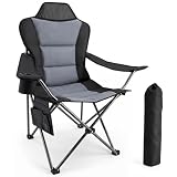 YEAUPE PRO Silla de Camping Plegable y Acolchada, Sillas de Pesca Extra Cómoda hasta 150 kg