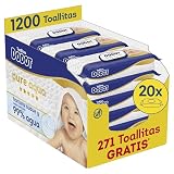 Dodot Pure Aqua Nuevo Toallitas con Textura para Bebé, 20 Paquetes de 60 Unidades = 1200
