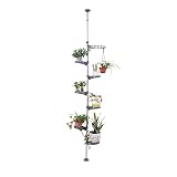 BAOYOUNI Soporte para Plantas Interior Telescópico 7 Niveles Estantes de Flores de Metal